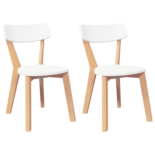 vidaXL Esszimmerstühle 2 STK. Massivholz Gummibaum, Küchenstuhl, Stuhl, Beistellstuhl, Essstuhl, Wohnzimmerstuhl, Restaurant Stuhl, Akzentstuhl