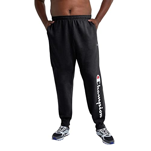Champion, Powerblend, Fleece Joggers, Sweatpants For Men (Reg. Or Big & Tall), Black Script, Medium #TOP2