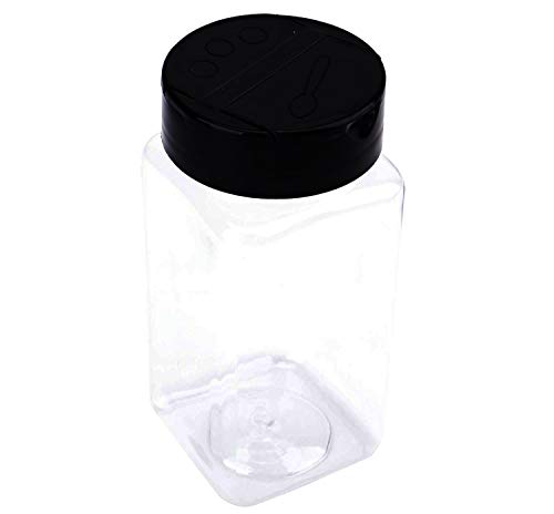 image for Bekith 16 Pack 9 Oz Plastic Spice Jars Bottles Containers with Black C