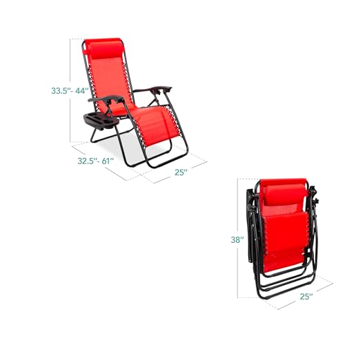 image for Best Choice Products Set of 2 Adjustable Steel Mesh Zero Gravity Loung