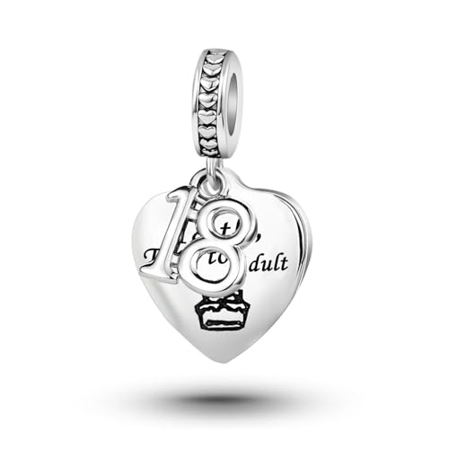 KunBead 12 13 16 18 21 30 40 50 60 70 Happy Birthday Cake Heart Dangle Charms Compatible with Pandora Bracelet for Auntie Friend Sister Mom Daughter Grandma Granddaughter2