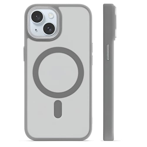 Image of Case for iPhone 14 /13 | Strong Magnetic Translucent Matte Hard Back | Camera Protection | MagSafe Compatible (TPU + Polycarbonate, Frost Gray)