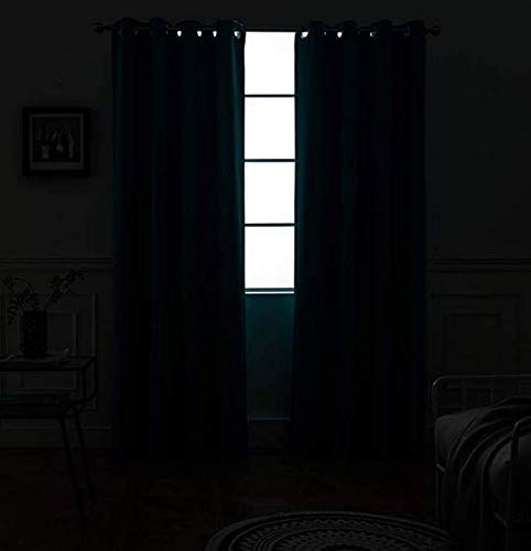 Yakamok Grommet Room Darkening Thermal Insulated Blackout Curtains Window Panels for Bedroom Width 52 Inch by Length 54 Inch Grey Two Curtain Panels