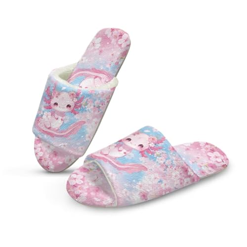 chaqlin Soft Indoor Open Toe Cotton Slippers Non-slip Sole Lightweight Cute House Slippers Home Shoes