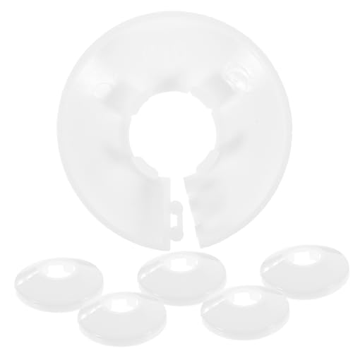 Hemobllo 6pcs Pipe Decorative Ring Cover Flange for Wall Plastic Escutcheon Plate Easy Install No Tools