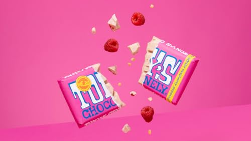 Tony's Chocolonely White Raspberry Popping Candy Chocolate Bar - 180g White Chocolate, Gift, Vegetarian - Belgian Fairtrade Chocolate