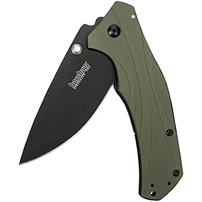 Kershaw Knockout Assisted Opening Knife Olive (3.25 Black) 1870OLBLK