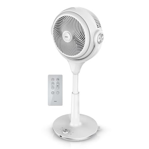 Image of GM Airmate Pro Pedestal Fan with Remote | White| 230mm Sweep | BLDC Motor | 3D Oscillation | 30-Speed Control | Silent Operation | Timer | Adjustable Height | Powerful Cooling Fan