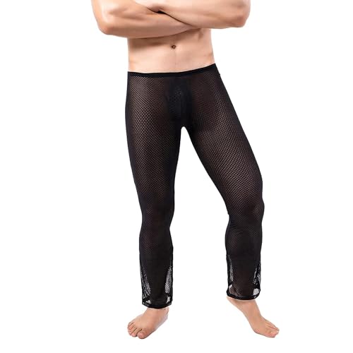 Men See Through Mesh Pajama Pants Stretchy Nightwear Sleep Bottoms Lounge Pants2