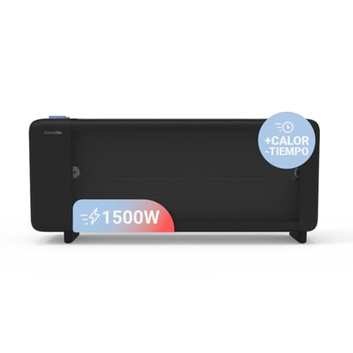 UNIVERSALBLUE Calefactor Mica 1500W Negro | Bajo Consumo | Calor Radiante y Convección | Silencioso...