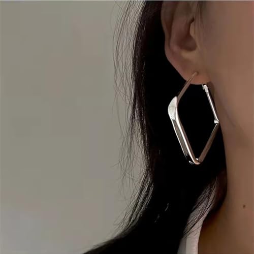 Vintage Geometric Square Earrings for Women Large Hollow Square Hoop Earrings Statement Earrings Long Dangle Earrings Personalized Chunky Fashion Bold Earrings Jewelry 6