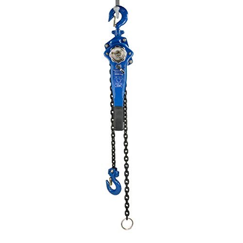 ECD Germany Polipasto Industrial de Cadena Manual 3000 kg - Cabresante de Elevación 3T - Altura de Ascenso de 1,5 m - Herramienta Montacargas - Ganchos de Gran Resistencia y Cadenas Tracción Carga