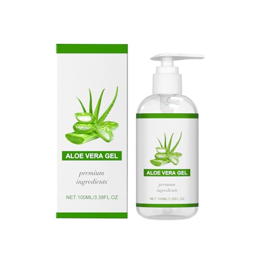 Aloe Vera Gel 100% Rein - Aloe Vera Gel Bio für Gesicht, Natürliche, Beruhigende und Pflegende Feuchtigkeitscreme After Sun, für Gesicht, Haare und Körper - 100ml