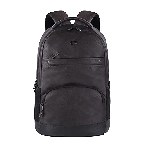 Gear Vintage2 28L Faux Leather Water Resistant Anti Theft Laptop Bag/Backpack for Men/Women-Brown