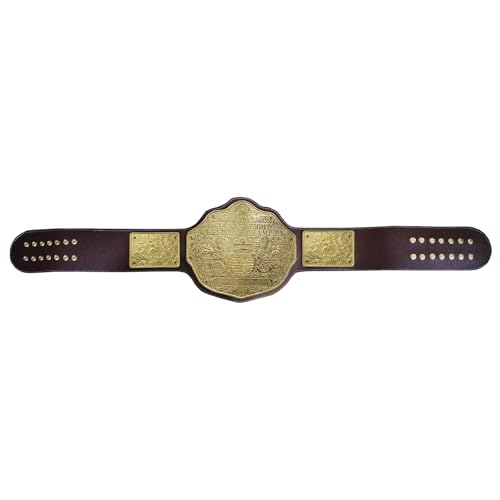 4mm Big Gold Heavyweight Wrestling Title Belt Class One Replica Brown Leather Strap Great Gift To Your DaD