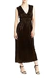 Romeo and Juliet Couture New Womens Pleated Metallic Maxi Dress Gold Size M $175