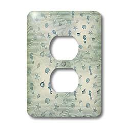 Aqua Sea Horses double plaque de prise au motif imprimé étanche