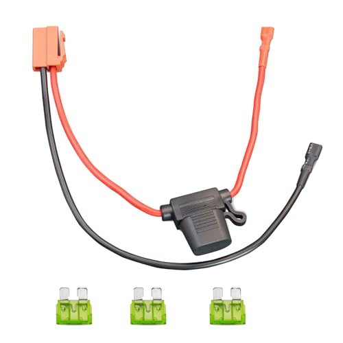 KBT 12 Volt Ride on Toys Harness Connector Wire Replacement, 12 AWG Ride-Ons Battery Wirinig with 3-Pack Fuse, Harness Connector for Power Wheel, Ride On Car - Red Connector