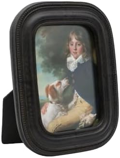 SYLVIA'S SHOP 2.5x3.5 Small Vintage Picture Frame, Mini Antique Black Grey Ornate Photo Frame, for Tabletop and Wall Display, Retro Home Decor, Old Fashioned Photo Gallery Art