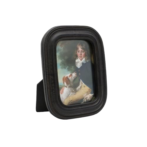 SYLVIA'S SHOP 2.5x3.5 Small Vintage Picture Frame, Mini Antique Black Grey Ornate Photo Frame, for Tabletop and Wall Display, Retro Home Decor, Old Fashioned Photo Gallery Art