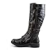 JingSMNX Unisex Leather Knight Boots Side Zipper Classic Round Toe Block Heel Comfortable Casual Fashion For Daily Walking Party Activities Holiday Halloween Cosplay