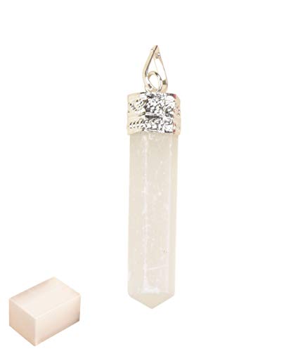 Blessfull Healing Reiki Spiritual Faith Healing Energy 6 Sided Selenite Stone Necklace Pendant Selenite Charging Crystal