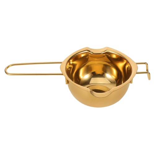 Recipiente para Derretir Chocolate de Acero Inoxidable Dorado, Olla para Calentar Mantequilla y Dulces, Cuenco para Baño María Doméstico, Tamaño A250, Utensilio de Cocina Práctico