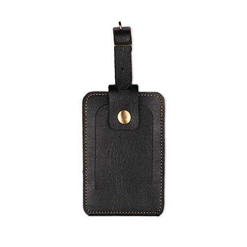 The Junket Customized Luggage Tag for Men & Women (Black) | Personalized Travel Name & Charm Tag | Unique Bag Identifier | Unisex Travel Accessory for Couples, Wedding Return Gift