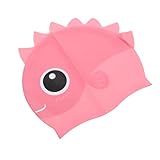 Uonlytech Gorro de Natación Niñas en Silicona Diseño Creativo y Protección Oídos, Adecuado para Natación y Baño