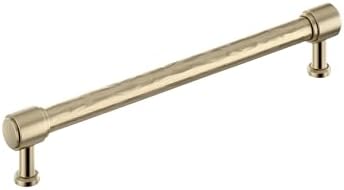 Signature Hardware 954060-O-81316 Lazzara 8-13/16 Inch Center to Center Hammered Bar Cabinet Pull - Golden Champagne