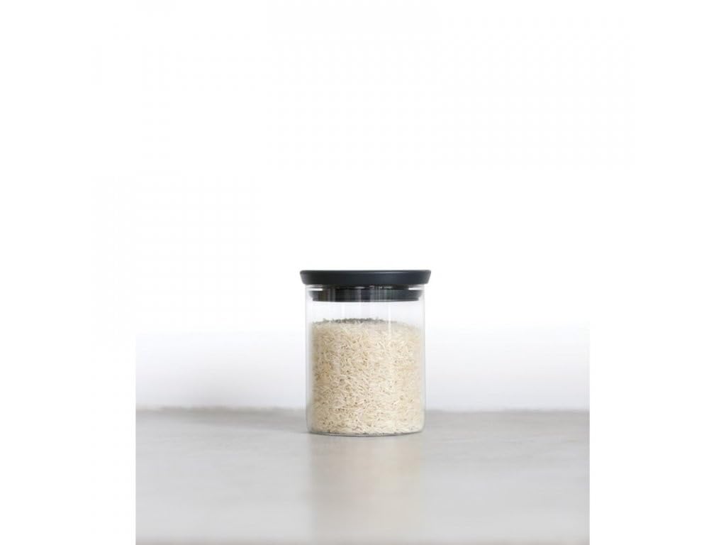 Brabantia Szklany pojemnik kuchenny 0.6L, Szkło/Wieko Ciemny Szary