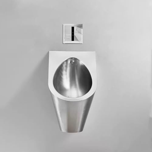 OTQEFTN Wall Mounted Sensor Urinal, 304 Stainless Steel Urinal with Sensor Flush Valve, Commercial Splash-Proof Toilet, Ideal for Public Toilet