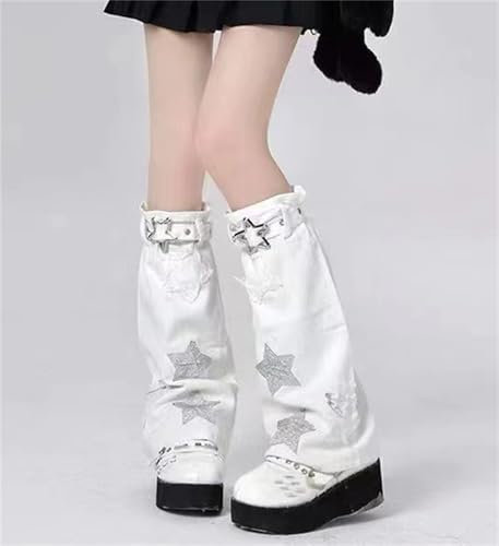 Image of HeiBai Xiong Punk Leg Warmers Women Hippie Gothic Y2k Harajuku Goth