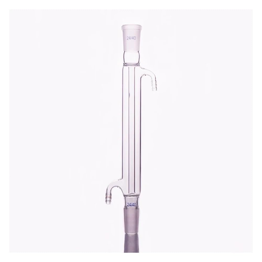 Cristalería de Laboratorio Condensador recto de refrigeración L. 200 mm/300 mm/400 mm/500 mm con tubo interior fusionado boca esmerilada estándar 24/40(E.L. 200mm)