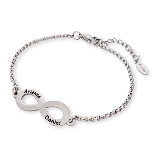 Pulsera infinito personalizada con nombres, de acero inoxidable, ajustable. Regalos para San Valentín. Regalos día de la Madre.