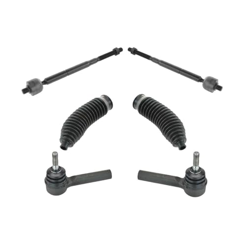 XIOUMAAN 6pcs Tie Rod End Set Kit Front Left Driver and Right Passenger Inner Outer Side Boot Bellow for Dodge for Caliber 2007-2012,for Jeep for Compass 2007-2017 for Patriot 2007-2017