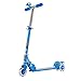 Trottinette Scooter pour Enfants, avec Cloches Et Roues Clignotantes, Ajustement De La Hauteur De Trois Engrenages, Adapté Aux Enfants De 3~7(Color:Bleu)