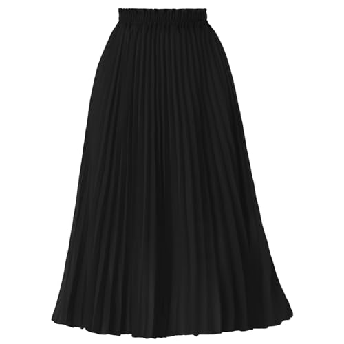 GOOBGS Women's Pleated A-Line High Waist Swing Flare...