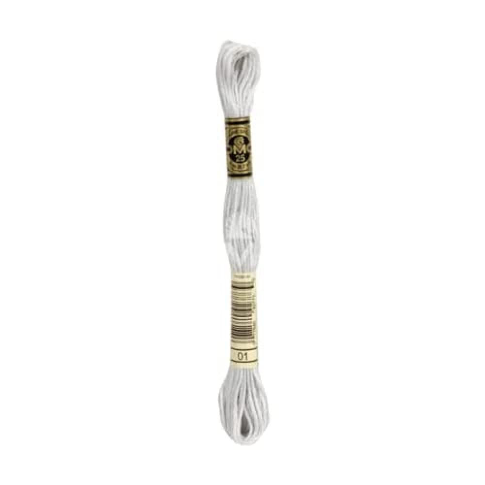 DMC 117MC-0001 Embroidery Floss, Cotton, 0001 White, 8 m