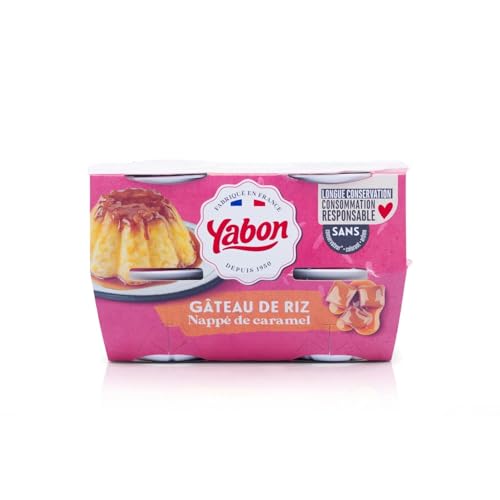 Gâteau de riz au lait Yabon caramel lot de 5 paquets de 4 pots 500g