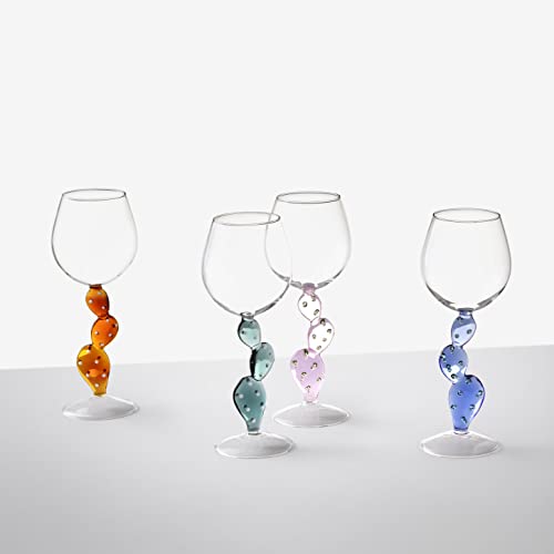 Verre à vin design Cactus Jaune : le cadeau idéal d'art de la table