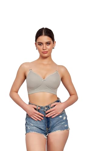 Image of Bralux Full Coverage Bra for Women Daily Use | Non-Padded Non-Wired Bra| Sweat Absorbent Seamless Bra | Replaceable Back Strap with Twin Hook Adjuster - 7002 Available in C & D Cup