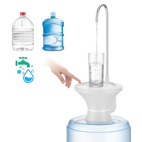 Image of Water Dispenser for 5 Gallon Bottle, Electric Drinking Water Bottle Pump for 2-5 Gallon Jugs, USB Rechargeable Water Pump with 2 Switch Control for Home, Office, Camping