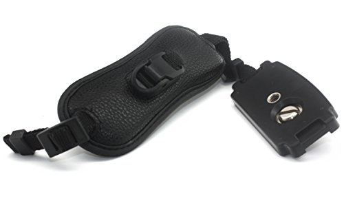 CEARI Camera Leather Hand Grip Wrist Strap Holder for Nikon D4 D4s D70s D90 D3200 D3300 D5200 D5300 D5500 D7100 D7200 Digital Camera + Microfiber Clean Cloth - Black