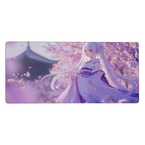 Japón Alfombrilla Ratón XXL 1000X500MM, Large Alfombrilla Ratón Chica Alfombrilla Escritorio Accesorios Base De Goma Antideslizante, Impermeable Mouse Pad XXL 100X50CM, Home Escritorio Decor -660