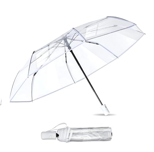 Image of VOGARD Windproof Travel Umbrella, Compact Auto Folding Umbrella for Rain & Sun, Strong Frame Lightweight Portable Umbrella for Men & Women