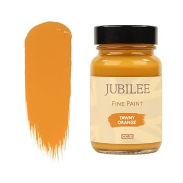 Guild Lane Jubilee Furniture Paint – Upcycle & Transform Wood, Metal & Glass – Soft Sheen Finish for Indoor & Outdoor – Durable & Easy to Apply Multi-Surface Paint (Tawny Orange, 60ml)