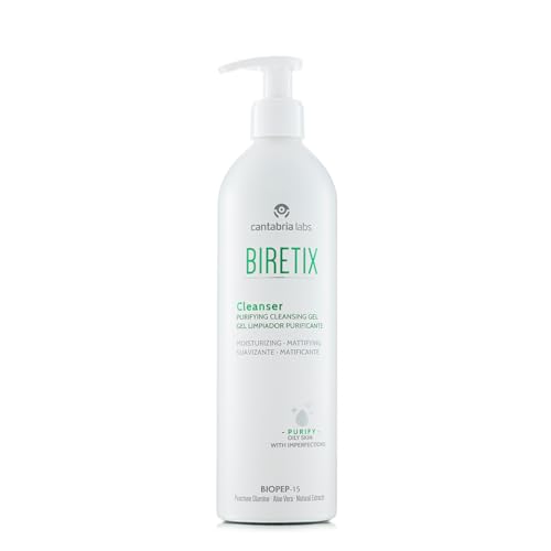 Cantabria Labs – Biretix Cleanser – Gel Limpiador Purificante 400 ml – Para Piel Mixta, Grasa y con Tendencia Acneica – Limpieza Diaria que Regula Grasa y Elimina Impurezas
