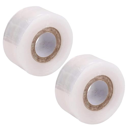Cinta de injerto, 2 rollos de cinta elástica transparente de acabado para plantas, reparación y refinamiento, cinta de injerto autoadhesiva, para jardín, vivero, plántulas y