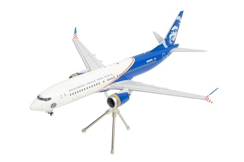 Avión Boeing 737-MAX8 Alaska Airlines GeminiJets 1:200 el regalo perfecto para pilotos 2